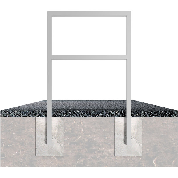 Lean-on hoop made of steel tube | Square tube, 60 x 40 mm | with cross bar | total width: 1000 mm | hot-dip galvanized and coated DB 703